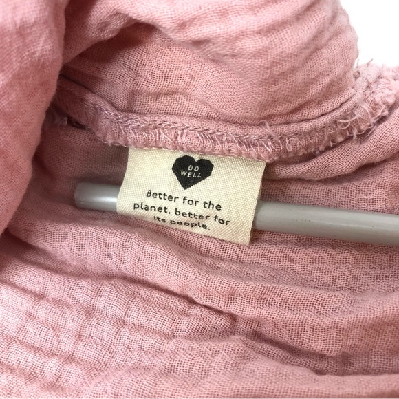 Madewell Shirt Lightspun Short Sleeve Flap-Pocket Dusty Pink 100% Cotton Gauze M - Picture 6 of 10